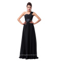 Grace Karin Prom Kleider 2016 Party Lange Abendkleider Eine Schulter Graduierung Maxi Schwarz Abendkleid CL6022-2